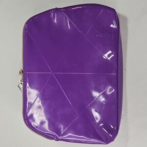 Yves Saint Laurent Beaute Purple Patent Leather Makeup/Cosmetic Bag Clutch  NWT
